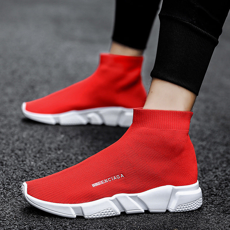 Damen Sneaker Slip-On Hoch Strick Bequem Mode