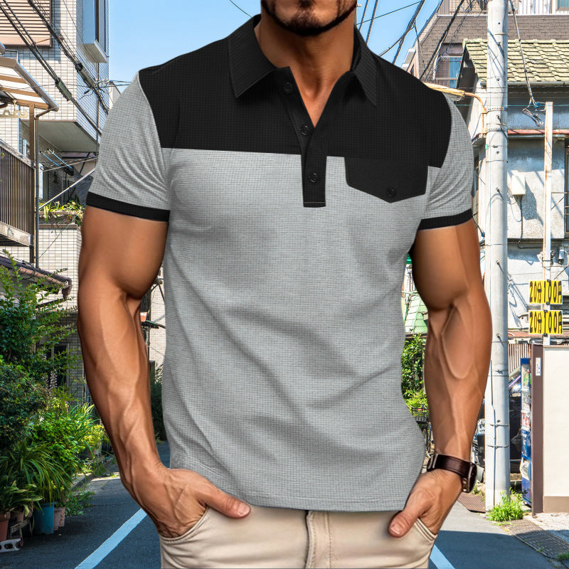 Herren Poloshirt Modern mit Kontrast und Brusttasche - BerlinGlamour