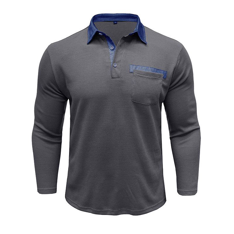 Herren Polohemd Langarm Modern Eleganter Stil