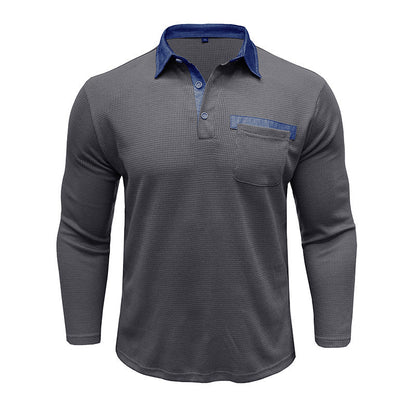 Herren Polohemd Langarm Modern Eleganter Stil