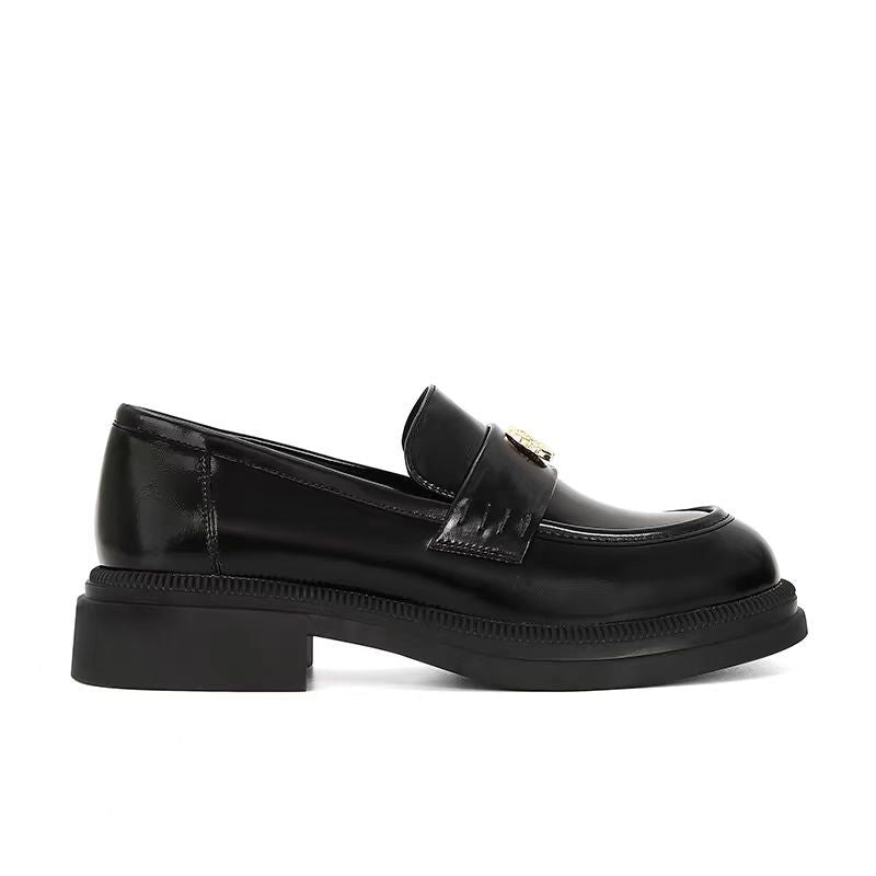 Damen Loafers Elegante Schuhe mit Gold-Details