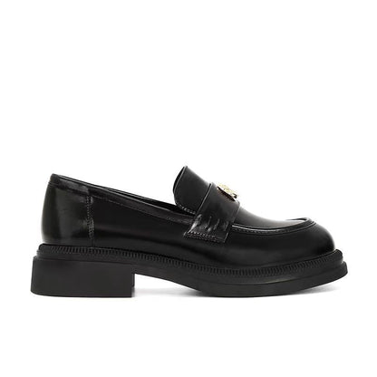 Damen Loafers Elegante Schuhe mit Gold-Details