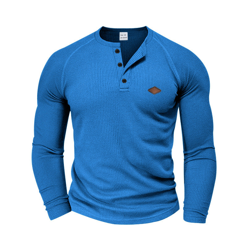 Herren Langarmhemd Strukturiert Modern Knopfdetails