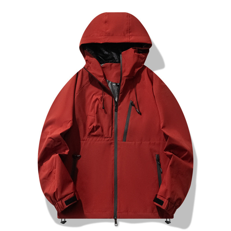Herren Outdoor-Jacke Wasserabweisend Reißverschluss Taschen