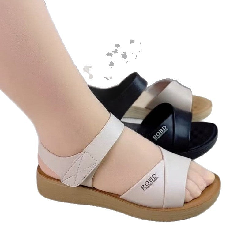 Damen Sandalen Komfort Breiter Riemen Bequem Sommer