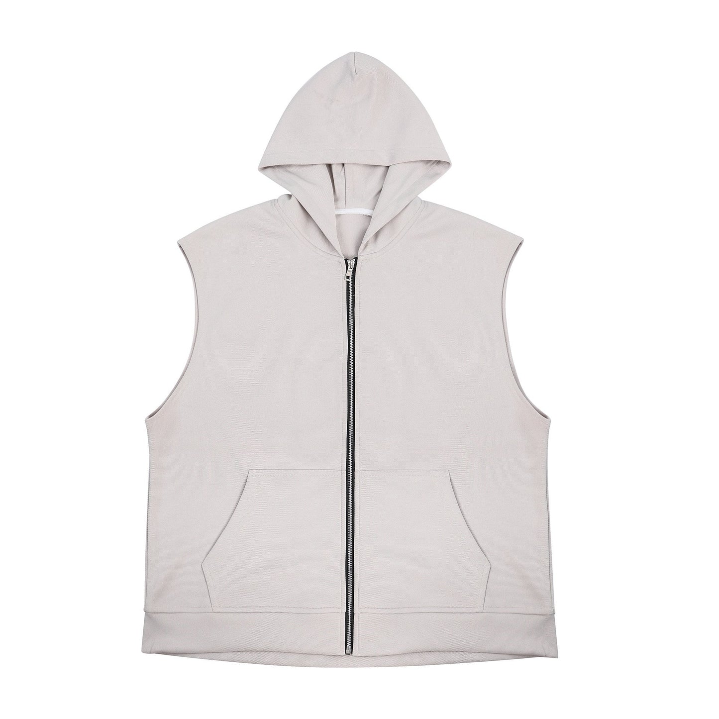 Männer Kapuzen-Shirt Ärmellos Sportlich mit Taschen