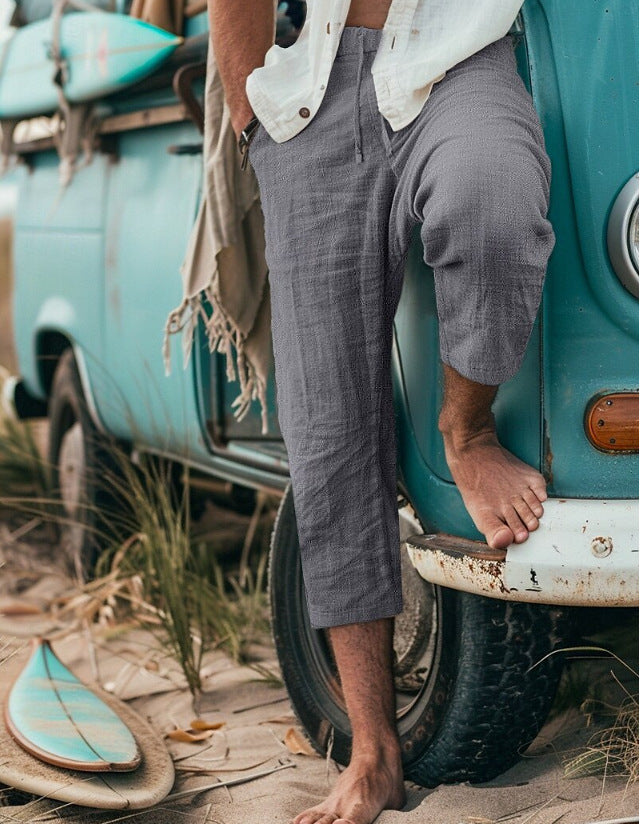 Herren Chino-Hosen Bequem Elastisch Slim-Fit