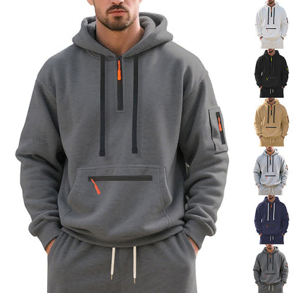 Herren Hoodie Sportlich Funktionale Taschen
