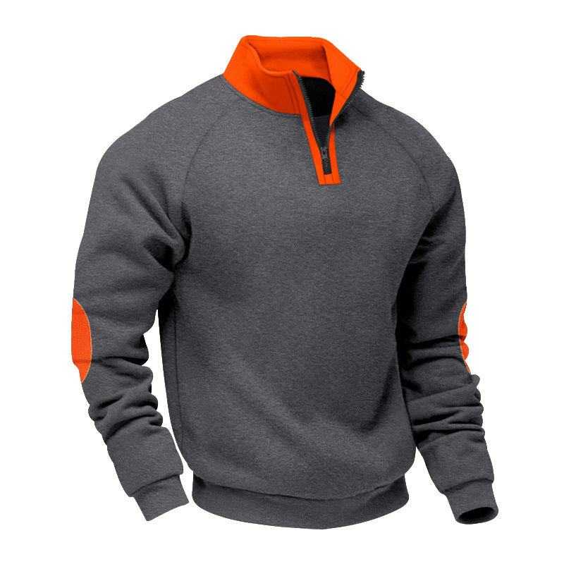Herren Pullover Sportlich Stehkragen Reißverschluss Modern