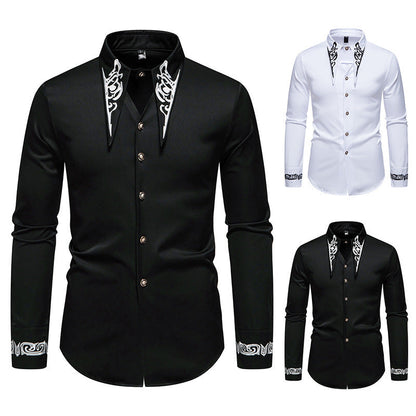 Herren Hemd Modernes Kragen-Design Slim Fit