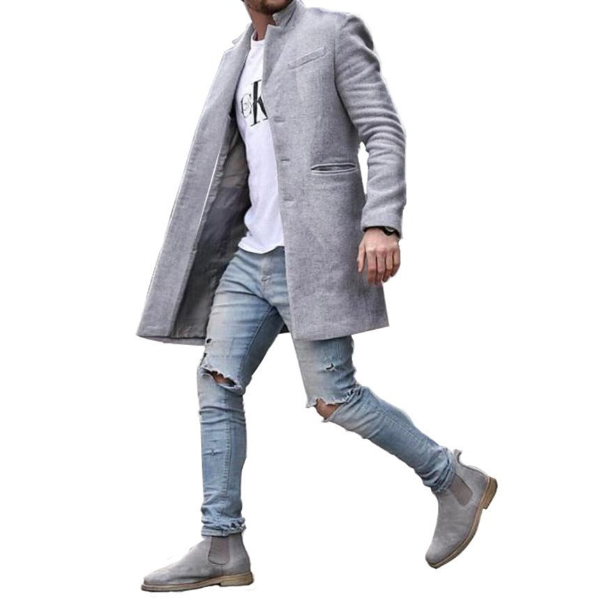 Elegante Herren Wolljacke Schwarz Modern