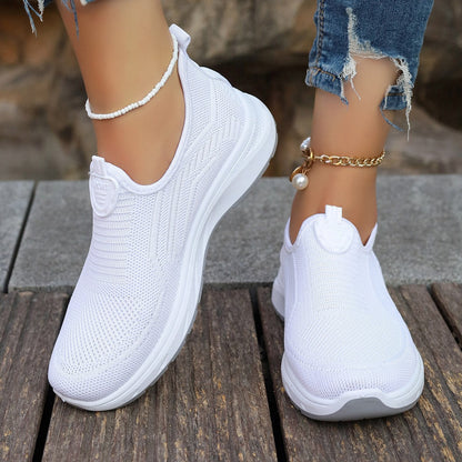 Damen Sportschuhe Bequem Atmungsaktiv Slip-On