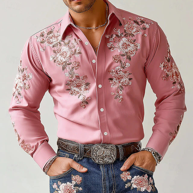 Herren Hemd mit Blumenmuster Elegant Modern - BerlinGlamour