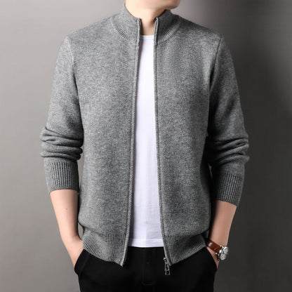 Herren Strickjacke Moderner Kragen Hochwertig