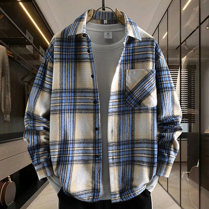 Herren Karo Shirtjacke Modern Sportlich