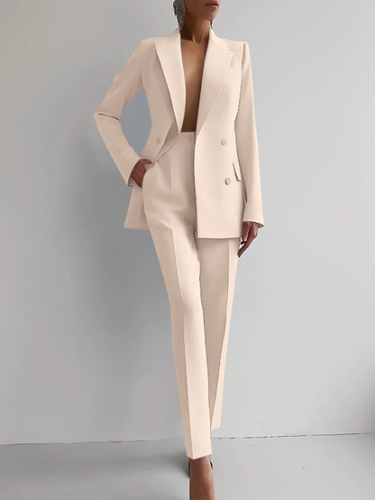 Damenschuhe passen nicht zum Anzug, also bleibt es ein Anzug. 
Maßgeschneiderter Damenanzug Elegant Blazer Hosen Set