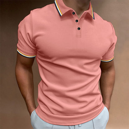 Herren Polohemd Modern Kontrastdetails Elegant