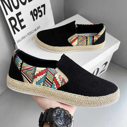 Damen Espadrilles Slip-On Sneaker Bunt Ethno Motiv Sommer