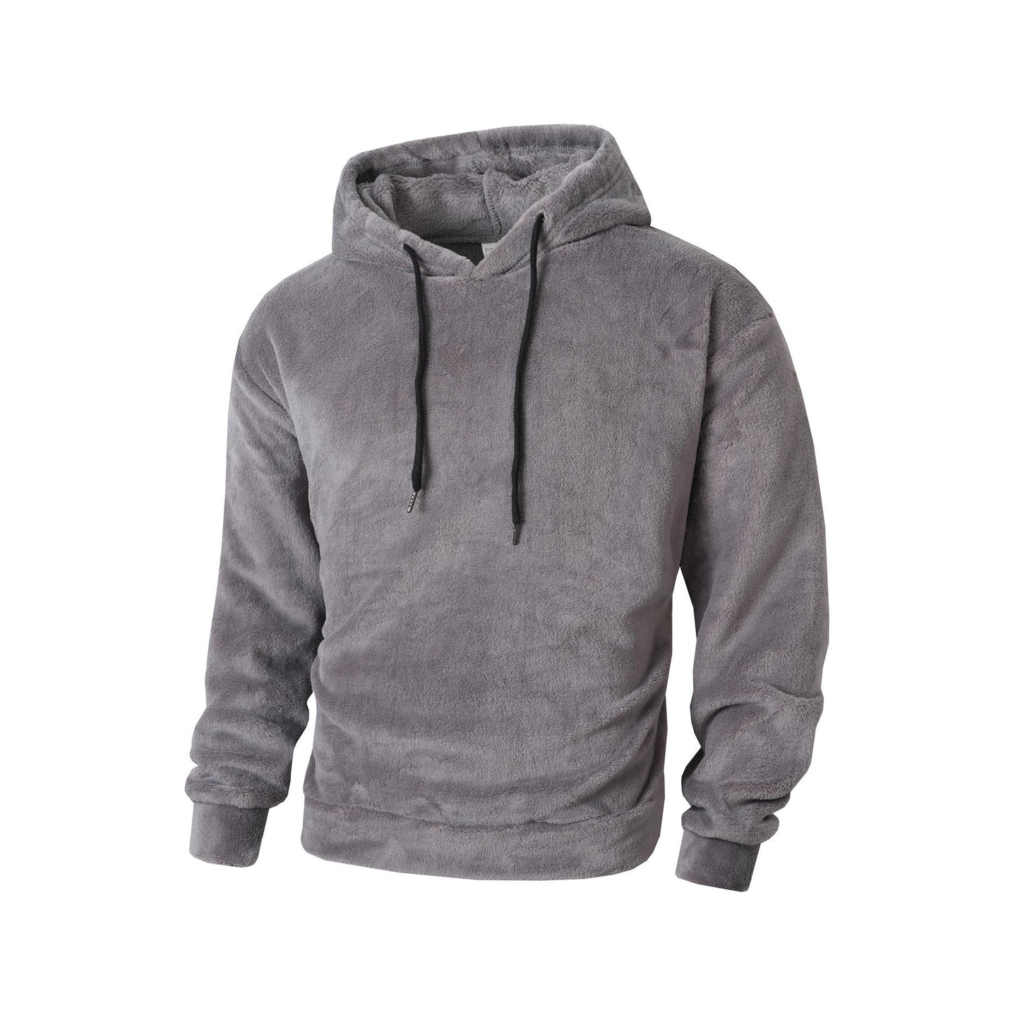 Herren Fleece Hoodie Sportlich Verstellbar Kuschelig Grey