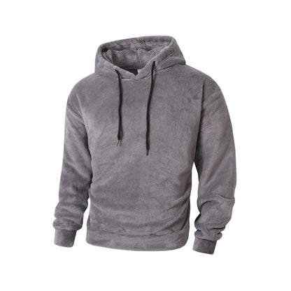 Herren Fleece Hoodie Sportlich Verstellbar Kuschelig Grey