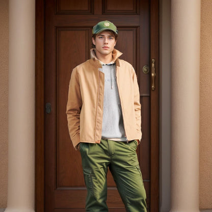 Herren Bomberjacke Modern Stehkragen Schwarz