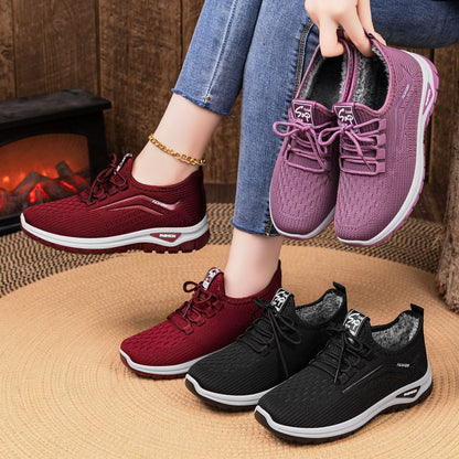 Damen Sport Sneaker Bequem Kuschelig Rutschfest