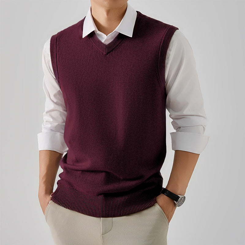 Herren Pulloverweste Elegant V-Ausschnitt Modern