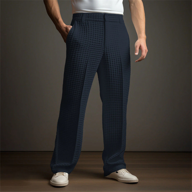 Herren Karohose Elastisch Elegant Mit Seitentaschen