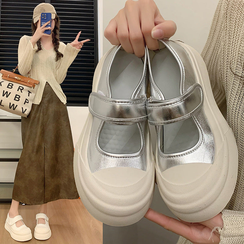 Damen Sneaker Komfortabel Slip-On Weite Passform Klettverschluss