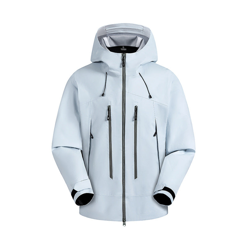 Herren Funktionsjacke Wasserabweisend mit Kapuze und Reißverschlusstaschen