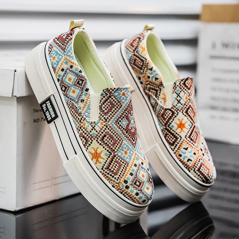 Damen Sneaker Slip-On Modisch Gewebt Einzigartig