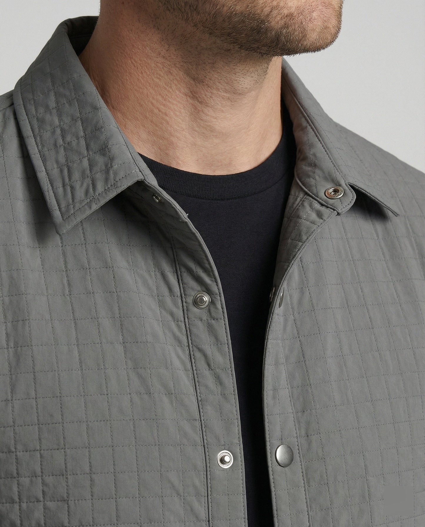Herren Steppjacke Gesteppt mit Karosteppe und Taschen
