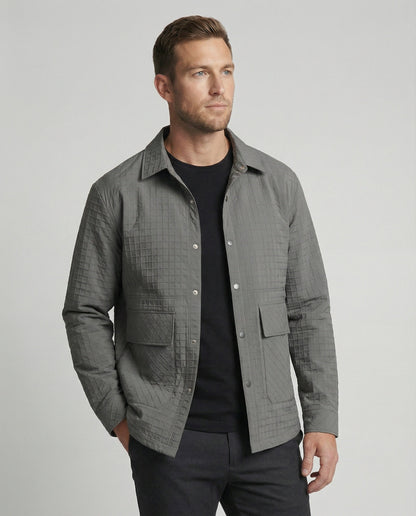 Herren Steppjacke Gesteppt mit Karosteppe und Taschen - BerlinGlamour