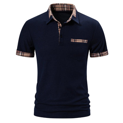 Herren Poloshirt Karomuster Modern Komfortschnitt