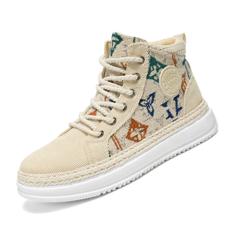 Damen Sneaker Hoch Gestickt Flexibel Mode Schuhe