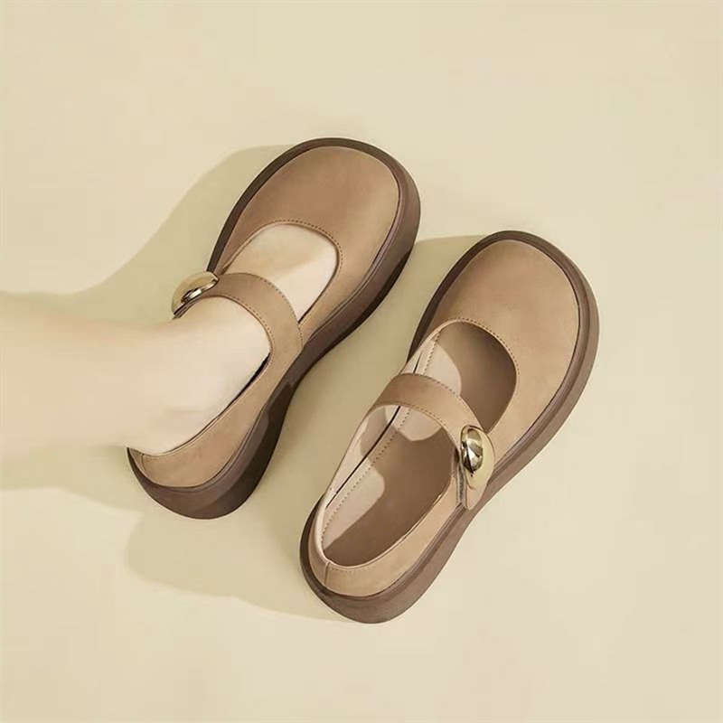 Damen Plateau Ballerinas Elegant Schnalle Modisch Hoch