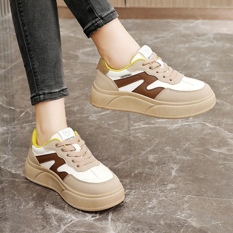Damen Plattform Sneaker Hoch modisch bequem
