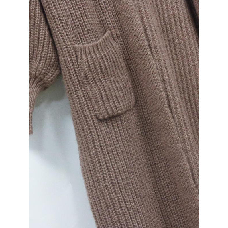 Damen Strickcardigan Mit Taschen Aus Wolle Alltagscardigan
