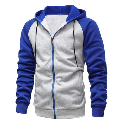 Herren Kapuzenjacke Lässig Mit Kontrast Ärmeln Streetwear