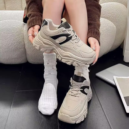 Damen Sneaker Sportlich Chunky Stabile Sohle