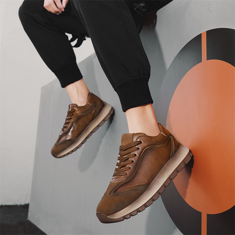 Damen Sneaker Weiches Leder Bequem Dämpfende Sohle