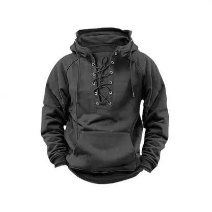 Herren Kapuzenpullover Weich Warm Schnürdesign Modern