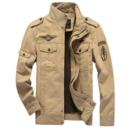 Männer Freizeitjacke Militärstil Stehkragen Taschen
