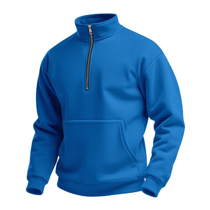 Sportlicher Herren Pullover hoher Kragen Reißverschluss