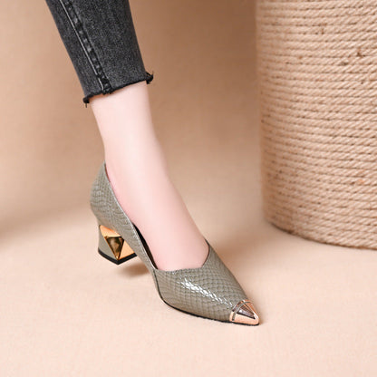 Damen Pumps Hochhackig Geometrischer Absatz Elegant