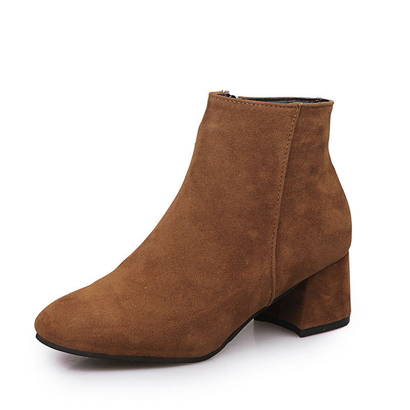Damen Stiefeletten Elegant Reißverschluss Weich Lederobermaterial
