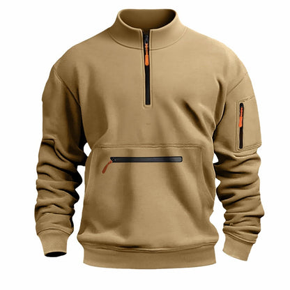 Herren Sweatshirt Reißverschluss Funktionsshirt Sportlich