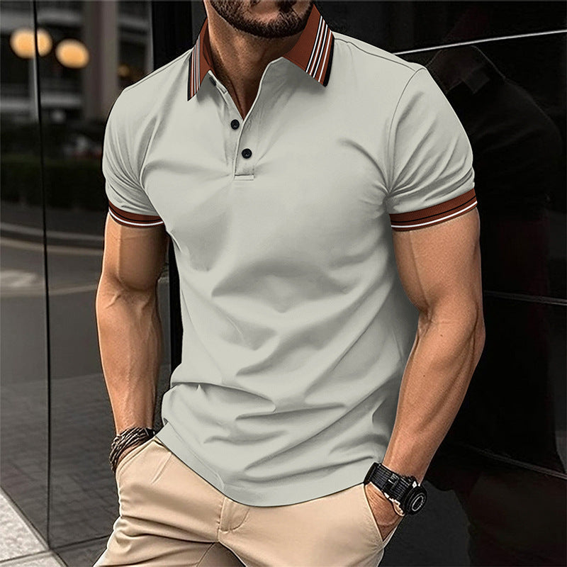 Herren Poloshirt Slim Fit Moderner Kragen Athletisch