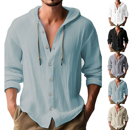 Herren Langarmhemd mit Kapuze Modern Trendy - BerlinGlamour