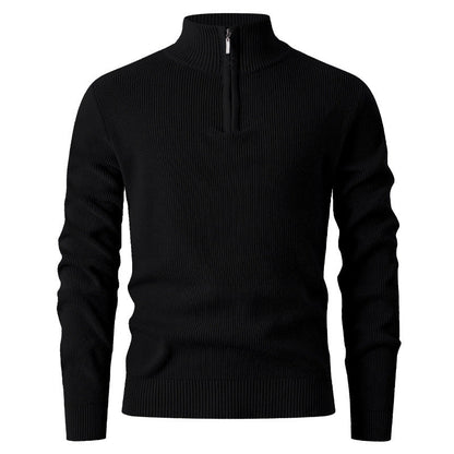 Herren Strickpullover Stehkragen Modern Reißverschluss